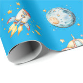 Astronautin Weltraumdenkmal Geburtstag Geschenkpapier (Rolleneckpunkt)