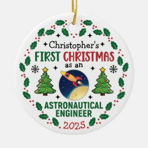 Astronautingenieur - Erste Weihnachtszeit Keramik Ornament