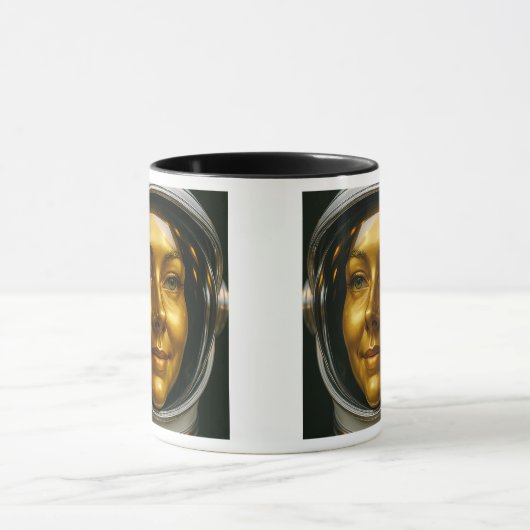 Astronautisches Frauengesicht Tasse (Zentrum)