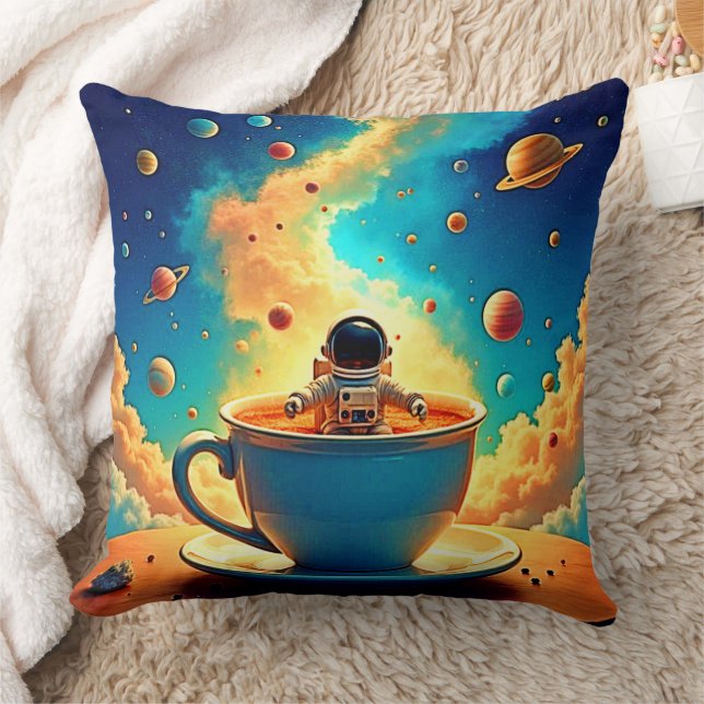 Astronaut's Coffee Cosmos Journey Kissen (Decke)