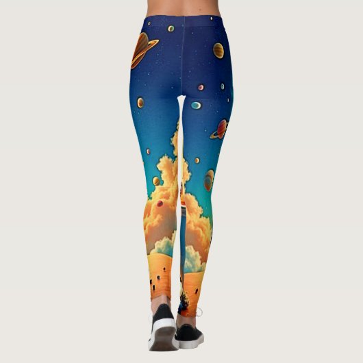 Astronaut's Coffee Cosmos Journey Leggings (Rückseite)