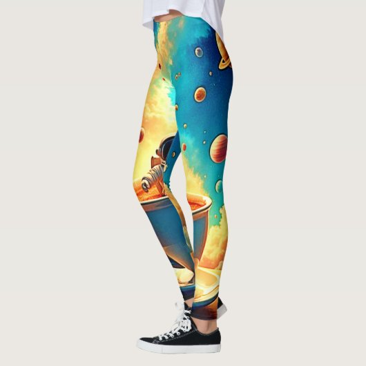 Astronaut's Coffee Cosmos Journey Leggings (Links)