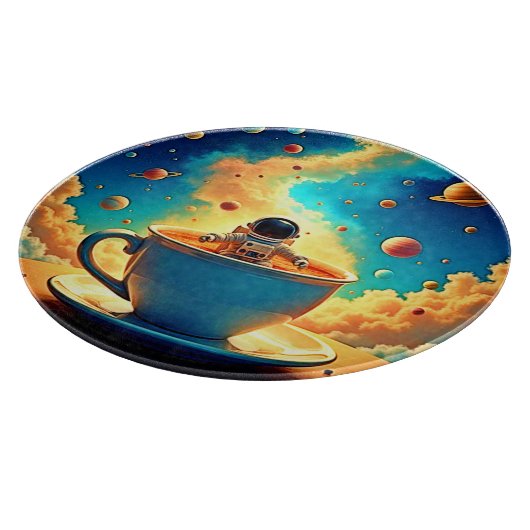 Astronaut's Coffee Cosmos Journey Schneidebrett (Ecke)