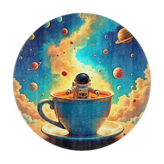 Astronaut's Coffee Cosmos Journey Schneidebrett (Vorderseite)