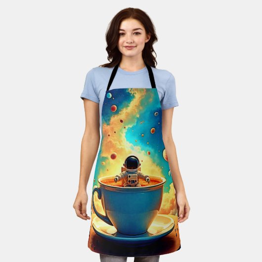Astronaut's Coffee Cosmos Journey Schürze (Getragen)