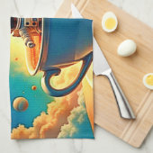 Astronauts Coffee Cosmos Reise Geschirrtuch (Viertel Falte)