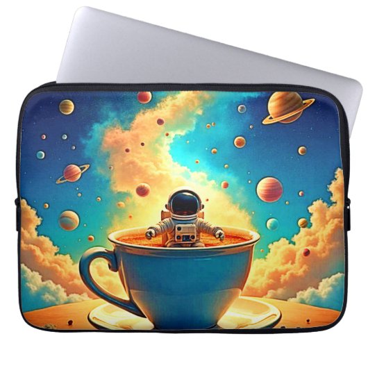 Astronauts Coffee Cosmos Reise Laptopschutzhülle (Vorderseite)