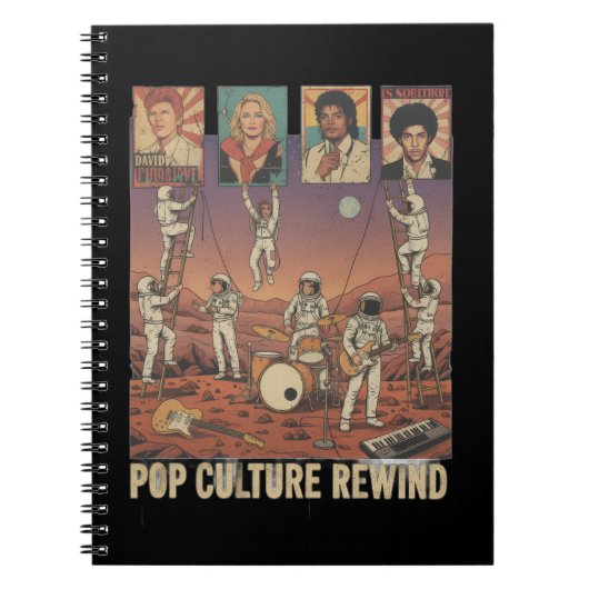 Astronauts Honoring 70s & 80s Pop Legends on Mars Notizblock (Vorderseite)