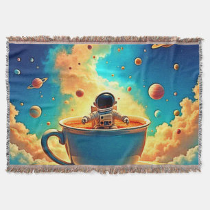 Astronauts Kaffee-Kosmos-Reise Decke