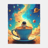 Astronauts Kaffee-Kosmos-Reise Fleecedecke (Vorderseite)