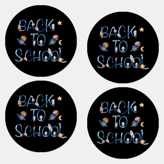 Astronauts Planets Space,back to school Etiketten (Gruppe)