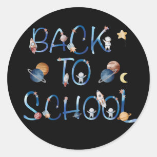 Astronauts Planets Space,back to school Runder Aufkleber