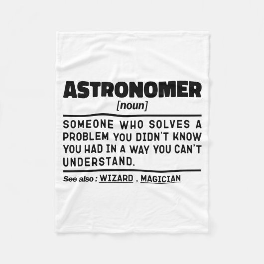 Astronom Nomen Definition Wissenschaftler Lustige Fleecedecke (Vorderseite)