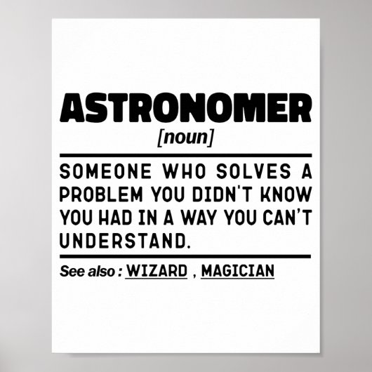 Astronom Nomen Definition Wissenschaftler Lustige  Poster (Vorne)