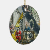 Astronomen, die durch ein Teleskop, Detail Franc Keramikornament (Rechts)