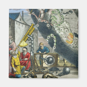 Astronomen, die durch ein Teleskop schauen, Detail Magnet