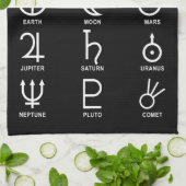 Astronomen, Symbole des Sonnensystems Geschirrtuch (Gefaltet)