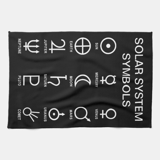 Astronomen, Symbole des Sonnensystems Geschirrtuch (Horizontal)