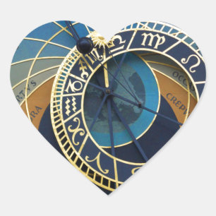 Astronomical Clock-Prag Orloj Herz-Aufkleber
