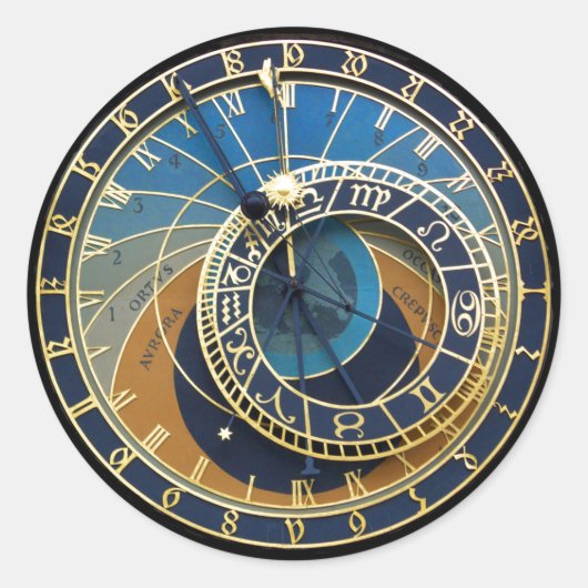 Astronomical Clock-Prag Orloj Runder Aufkleber (Vorderseite)