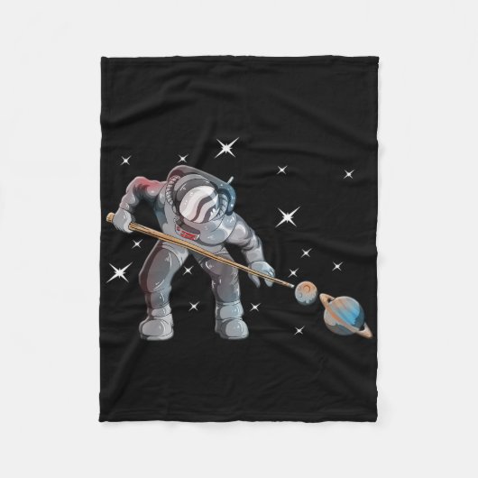 Astronomie Galaxy Billiard Player Astronaut Pool P Fleecedecke (Vorderseite)