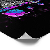 Astronomie Galaxy Billiard Player Astronautenpool Poster (Ecke)
