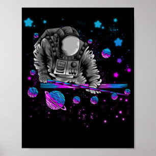 Astronomie Galaxy Billiard Player Astronautenpool Poster