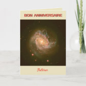 Astronomie-Geburtstag des französischen Textes Karte (Vorderseite)