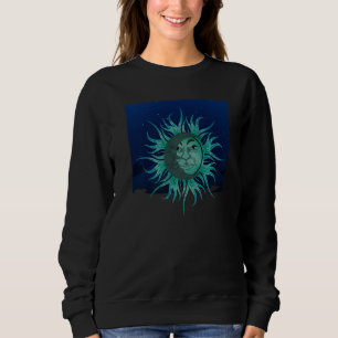 Astronomie Himmelskörper Sonne Mond Boho Astrologi Sweatshirt