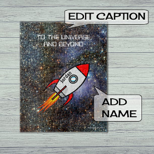 Astronomie-individuelle Name und Textrakete Puzzle