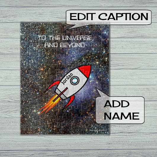 Astronomie-individuelle Name und Textrakete Puzzle