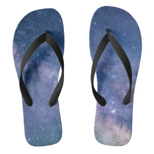Astronomie komodiert blaue lila Himmelsstars Badesandalen