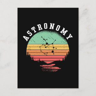 Astronomie liebt Retro Space Stars Universe Planet Feiertagspostkarte