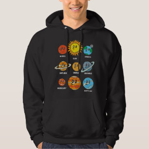 Astronomie Lover Kids Sun and Planets Galaxy Space Hoodie
