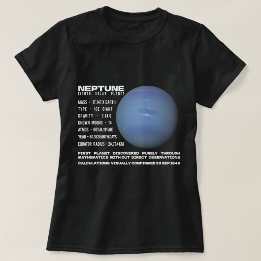 Astronomie Lover Neptune Planet Weltraumforschung T-Shirt (Design vorne)