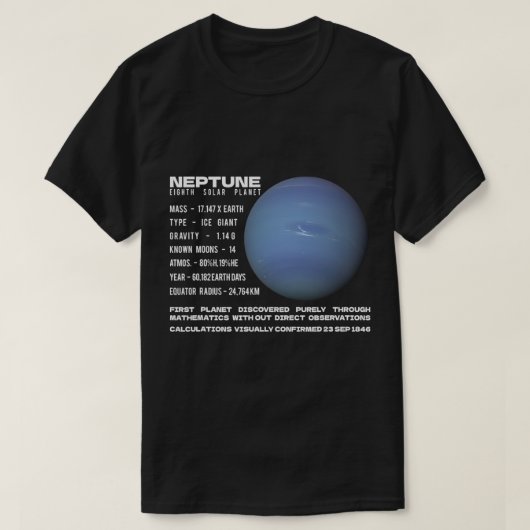 Astronomie Lover Neptune Planet Weltraumforschung T-Shirt (Design vorne)