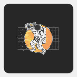 Astronomie Musik Lover Radio Space Universe Galaxy Quadratischer Aufkleber