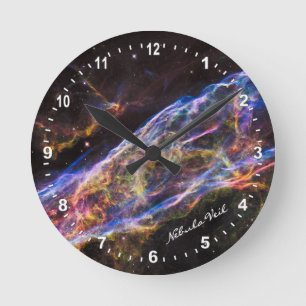Astronomie & Nebel-Schleier-Uhr, Hubble / Galaxie Runde Wanduhr