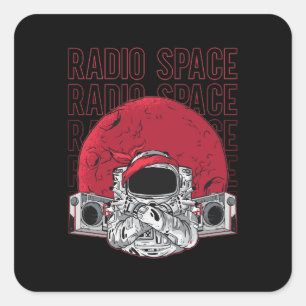 Astronomie Radio Space Stars Music Lover Universe Quadratischer Aufkleber