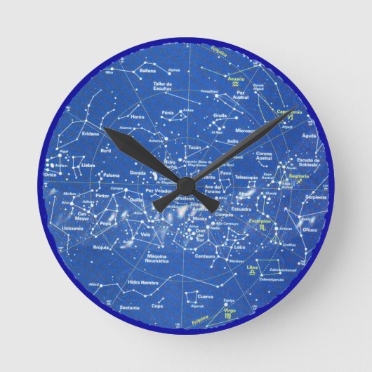 Astronomie Runde Wanduhr (Vorderseite)