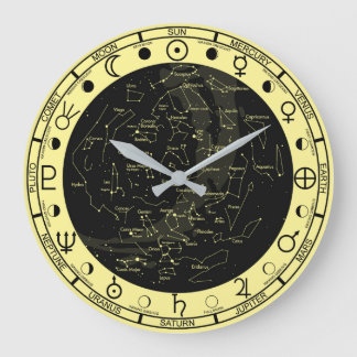 Astronomie-Symbole Konstellationsuhr Große Wanduhr