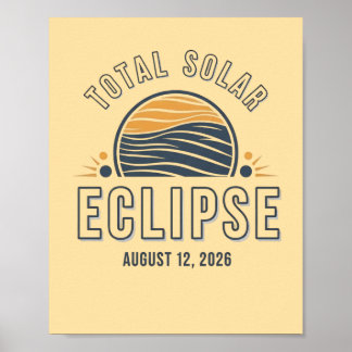 Astronomie Totale Sonnenfinsternis 2026 Totalität Poster