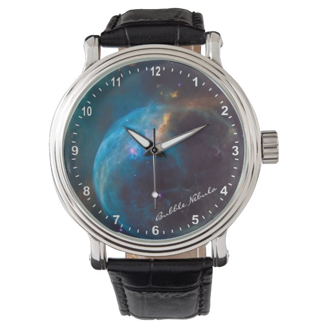 Astronomie und Blasen-Nebula Uhr, Hubble / Galaxie Armbanduhr (Vorderseite)