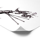 Astronomie und Mond surreale Schwarzweißkunst Poster (Ecke)