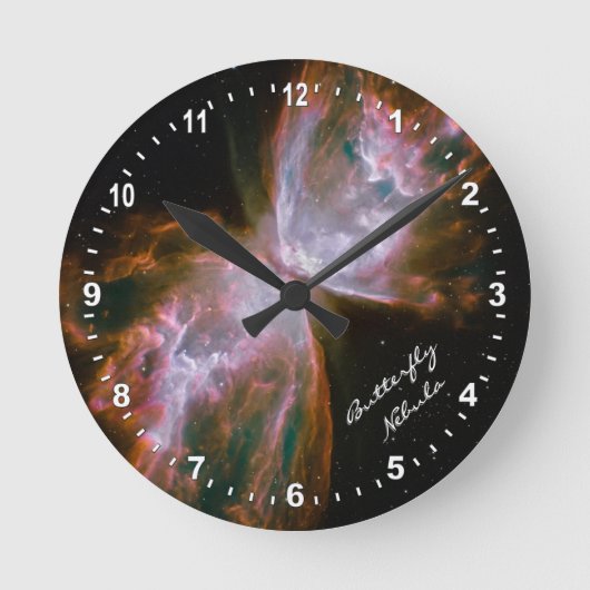 Astronomie und Schmetterlingsnebeluhr, Hubble/Gala Runde Wanduhr (Vorderseite)