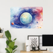 Astronomie Universum Nebel. GROSS Poster (Heimbüro)