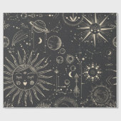 Astronomiemuster Geschenkpapier (Flach)