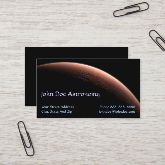 Astronomin Astronomie Solar System Business Card Visitenkarte (Vorderseite/Rückseite Beispiel)