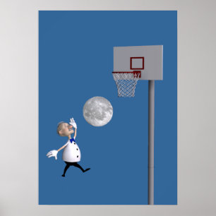 Astronomin Basketball spielen Poster