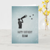 Astronomin mit Telescope Star-Gazing Custom Man's Karte (Gelbe Blume)